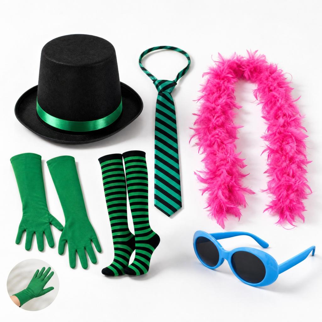 Halloween Party Costume Accessory Set with Faux Collar for Adult Dress-Up