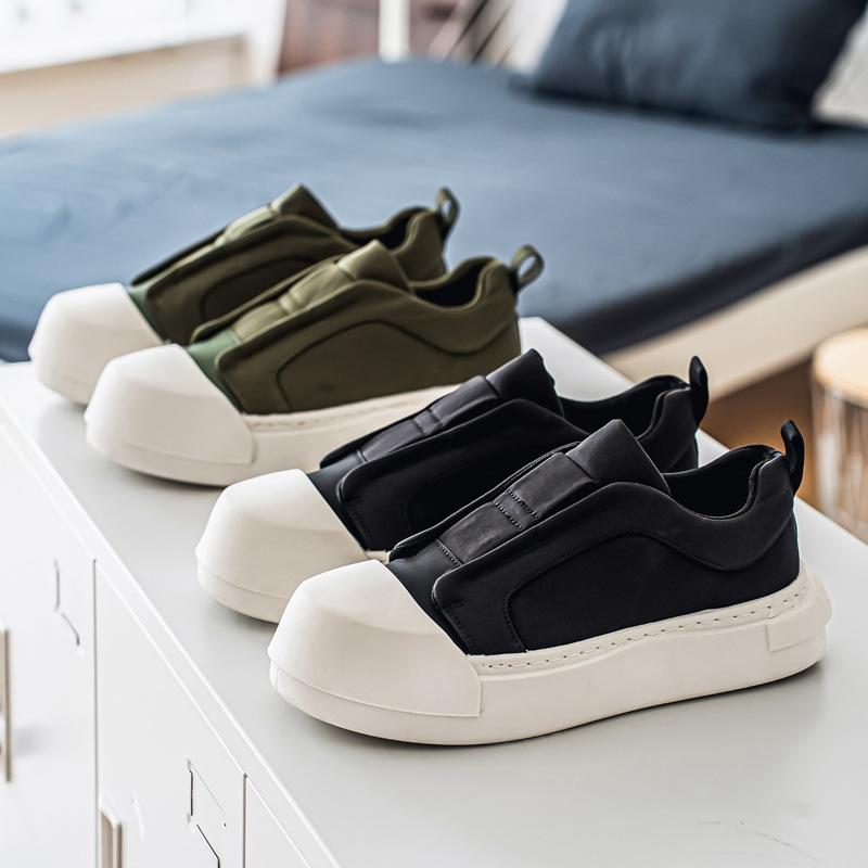 Board shoes men's new fashionable versatile big head shoes lazy one-pedal cloth shoes trendy explosive casual shoes bread shoes