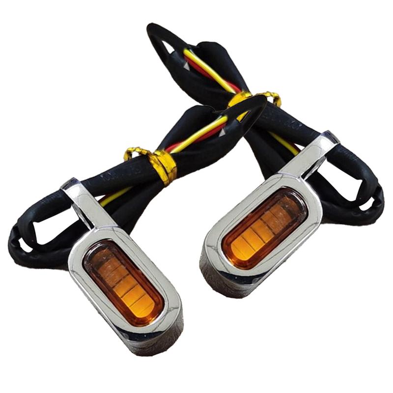 2pcs Silver Housing Amber Lens Motorcycle Amber LED Front Rear Mini Turn Signal Blinker Light Indicator Lamp New