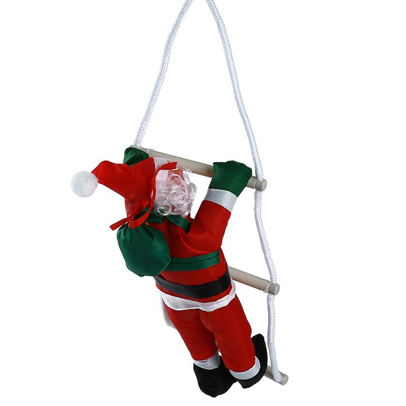 Santa Climbing Ladder Doll Christmas Tree Ornament Door Wall Hanging Decoration Indoor Holiday Gift