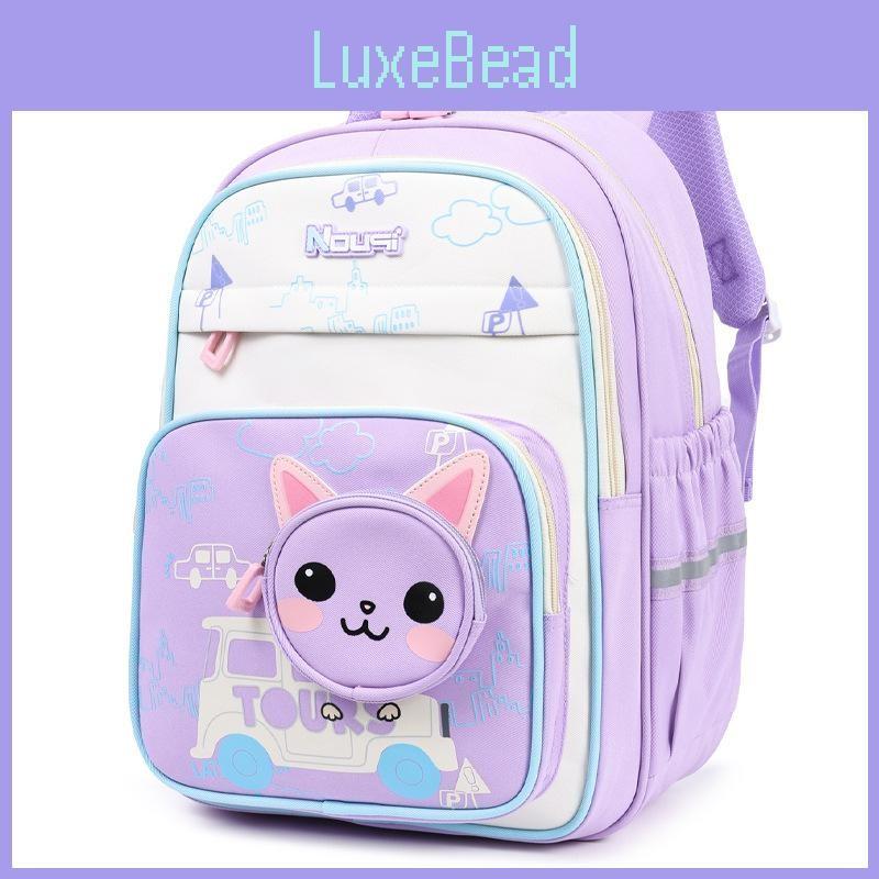 Kids Capacity Big Contrast Color Backpack With Cartoon Animal Tiger Design Cat