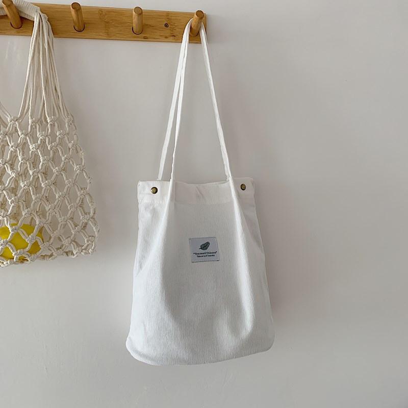 

Casual Foldable Corduroy Shopping Bag Art Retro Shoulder Bag Korean Crossbody Bag Large Capacity Canvas Bag Tote Bags