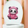 Bathroom Luminous Cute Pink Panda Toilet Seat Sticker Creative Self-Adhesive Beautify Home Decor