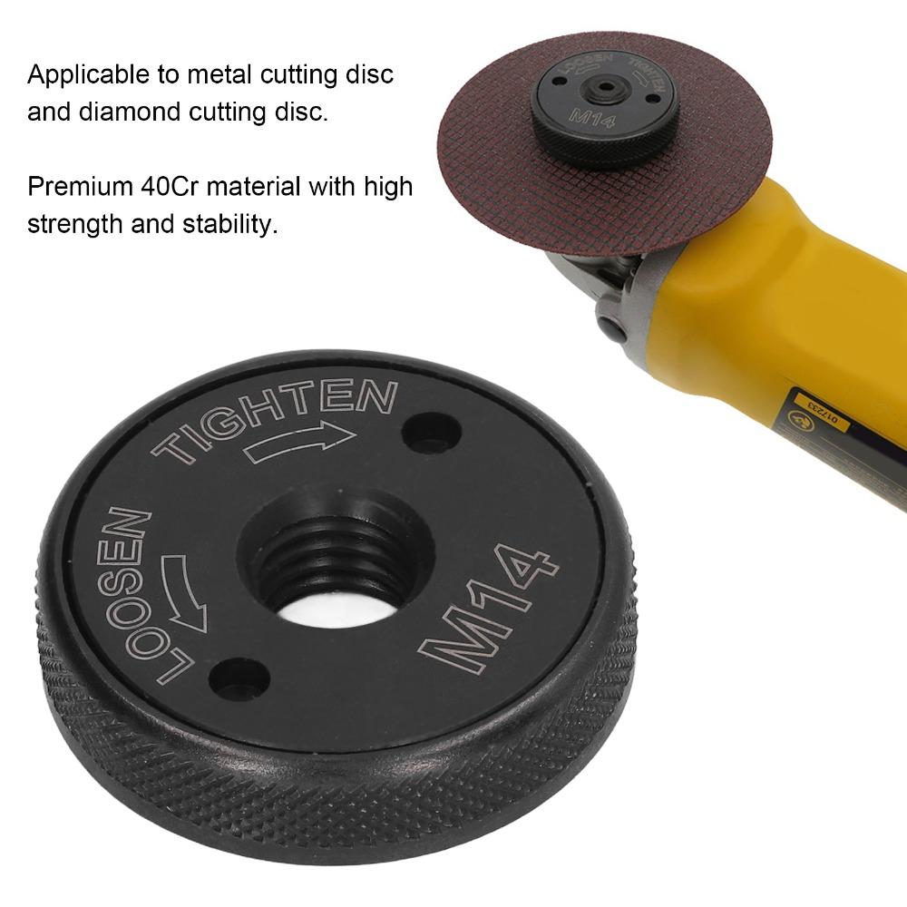 Precise M14 Thread Angle Grinder Flange Nut Black Quick Change Self Locking Flange Nut Quick Release Flange Nut Replacement Part