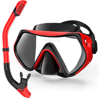 Dry Snorkel Set Panoramic Wide View Anti-Fog Scuba Diving Mask Professional Snorkeling Gear Snorkel Mask Silicone Full Dry Top Snorkel Set for Adults