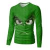 Men's Fashion Printed V-Neck Casual Long-Sleeved T-Shirt Bottoming Shirt Top