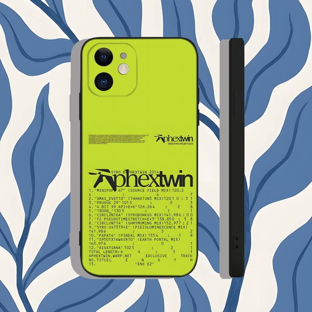 Aphex T-Twin IDM Acid Techno Phone Case For iPhone 17,16,15,14,13,12,11,X,XS,8,7,Pro,Max,Plus,E,SE4,Air,Mini Soft TPU Gift