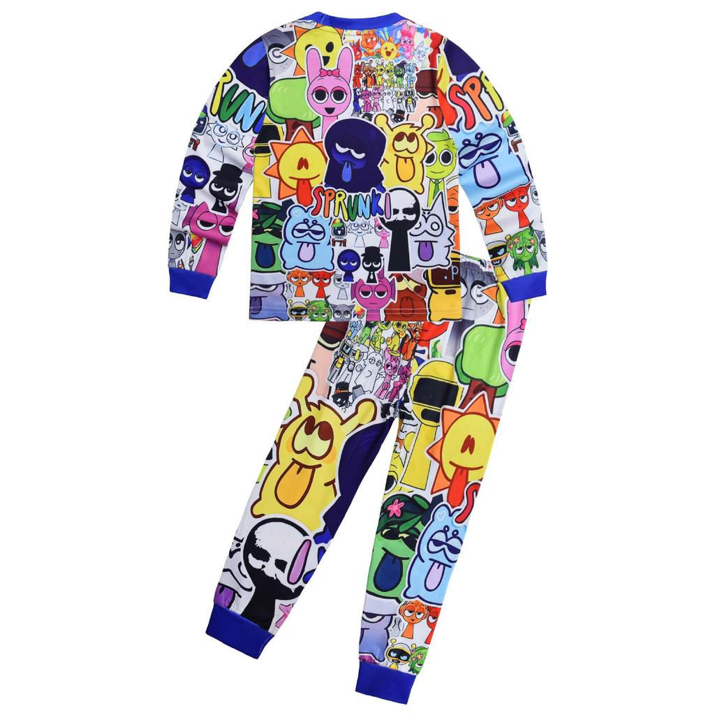 Auf Lager Rhythm Box Sprunki Langarm-Top & Hosen Set für Kinder