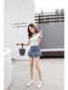 2023 Summer High-Waist Ruffled Denim Skirt Shorts for Petite Women: Sweet & Slimming
