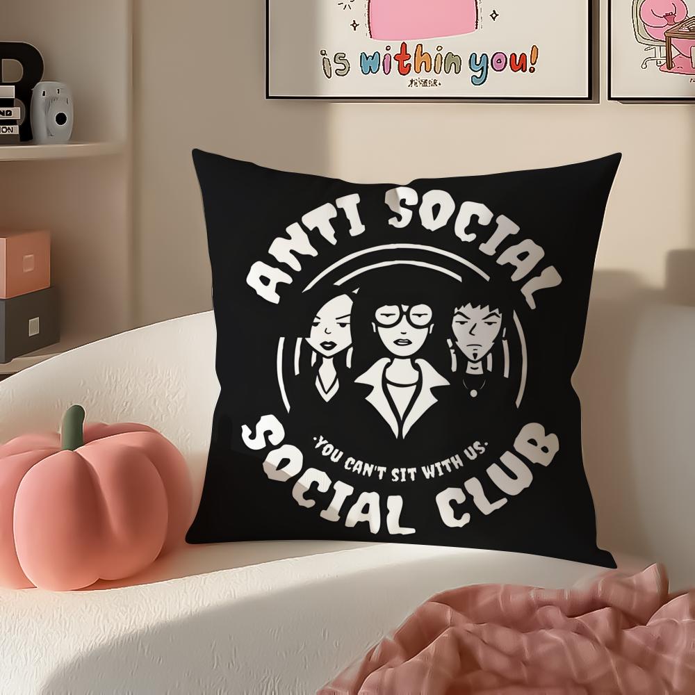 Witty Satirical American Cartoon DDaria Cushion Cover Pillowcase Short Plush Invisible zipper Room Sofa Cushion Cover