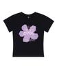 PAGESIISII Note Flower Print Slim Fit Short Sleeve T-Shirt Black