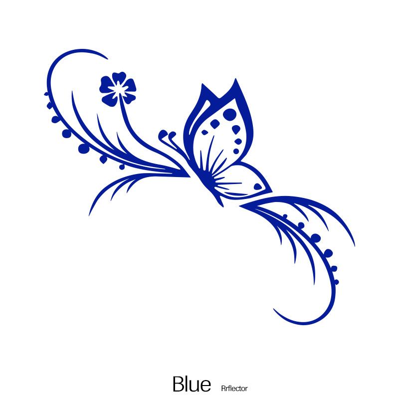 Fashion Butterfly Flowers Car Stickers Decoration Floral Art Reflective Vinyl Decals Car Motorcycle Decoration Accessories