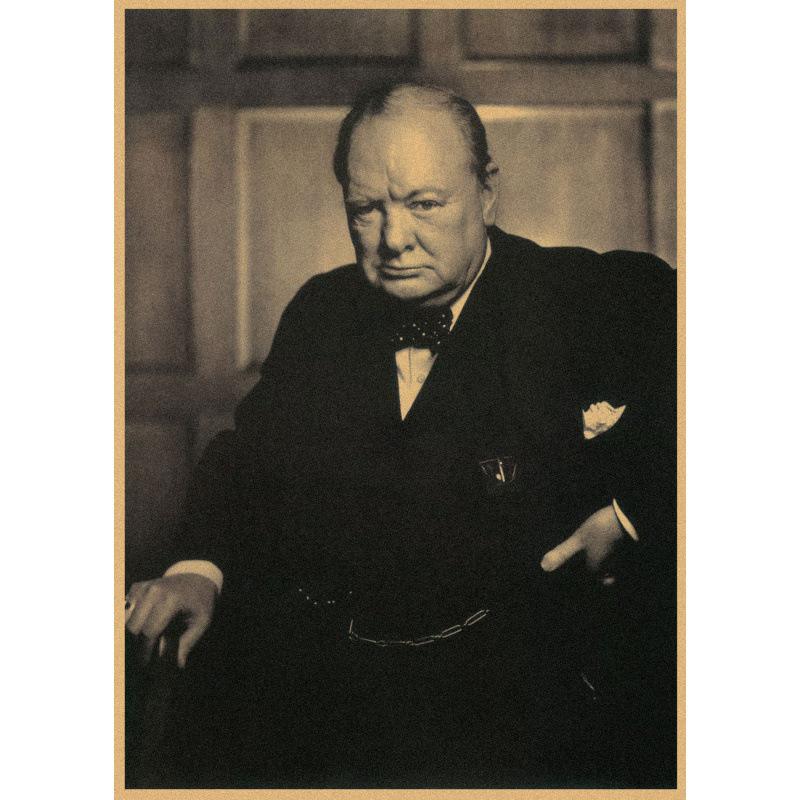 Großes inspirierendes Winston Churchill Retro Kraftpapier Poster für die Wanddekoration im Studentenwohnheim