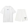 Fashionable Breathable Comfortable Round Neck Pullover Short Sleeve T-Shirt And Shorts Casual Sports Set Unisex Sets White AHSU969-3+AKST593-7