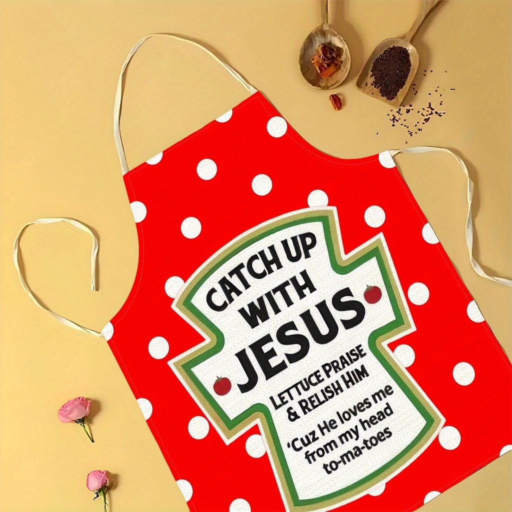 1 Stück Großer einfarbiger Hintergrund Romantisches Herzmuster Schürze, Heimdekoration Küchenbekleidung, Ärmellos Langlebig Waschbar Unisex Kochschürze,