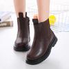 Children's 2025 Autumn/Winter Casual Leather Boots - Soft Sole Korean-Style Martin Boots for Medium & Large Kids