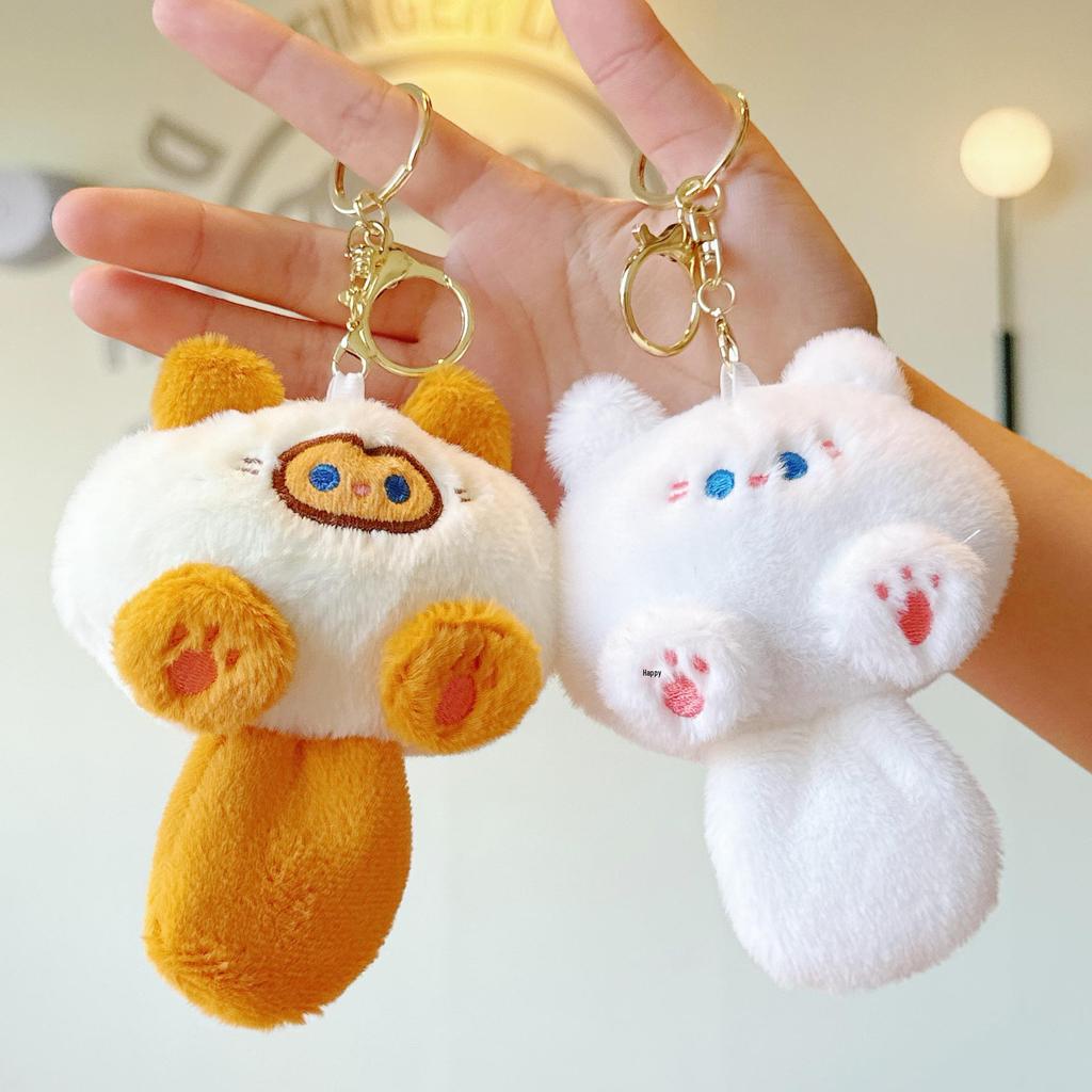 Cute Squeaky Kitten Keychain Plush Toy and Bag Charm