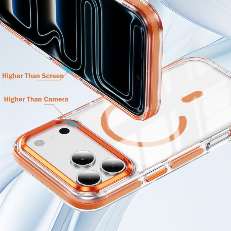 Luxury Color Bumper Armor Magnetic Case for iPhone 17 Air 16 15 14 13 Pro Max Plus For Magsafe Wireless Charge Clear Soft Cover