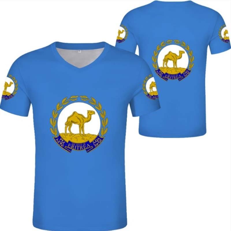 Eritrea-Flagge-Druck-T-Shirt für Männer, kostenloser individueller Name und Nummer, Jersey-T-Shirts, modische Sport-Kurzarm-Tops, übergroßes Sweatshirt