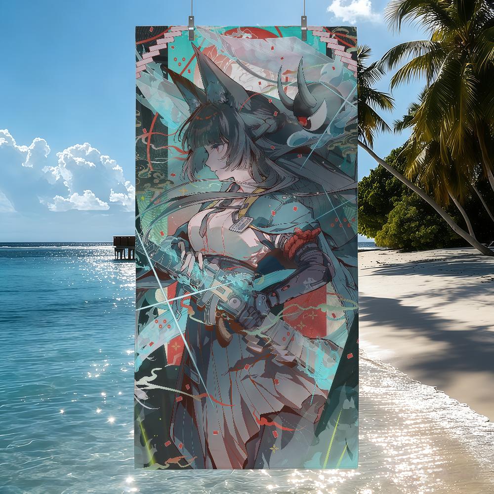

Hoshimi Miyabi Zenless Zone Zero Towel Quick Drying Beach Towels Are Suitable For Swimming Pools Camping Yoga And The Gym W30*H60(CM)