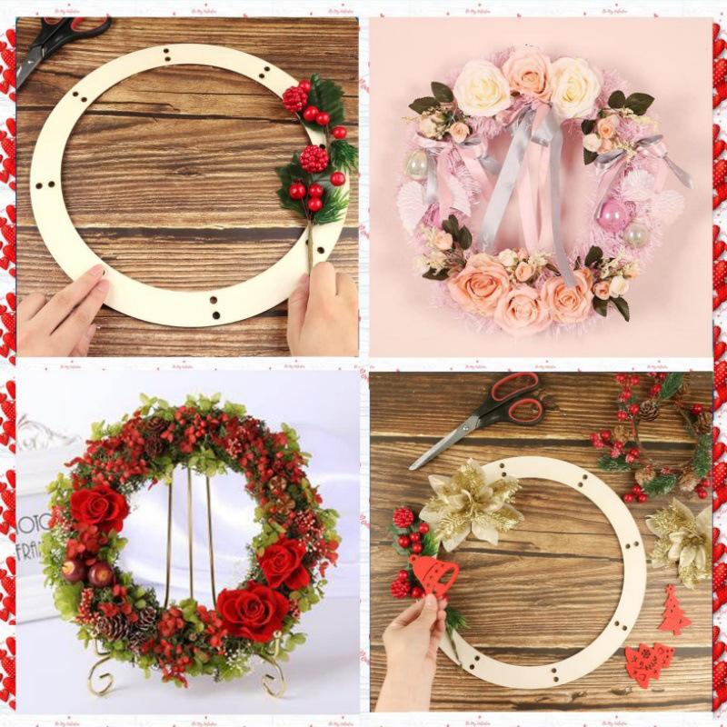 1PC Wood Wreath Boards Party Square Christmas Triangular Wedding Circle Home Decor Multiple Options Available