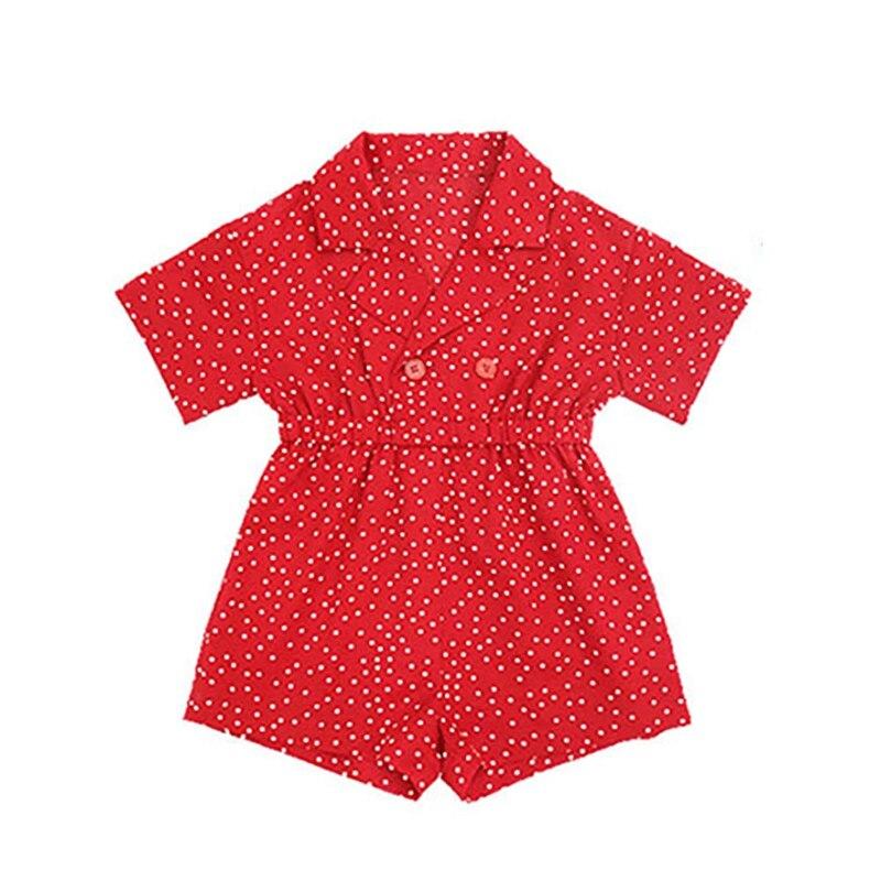 

Детский комбинезон с лацканами, летний милый комбинезон в горошек для девочек, детские штаны 130