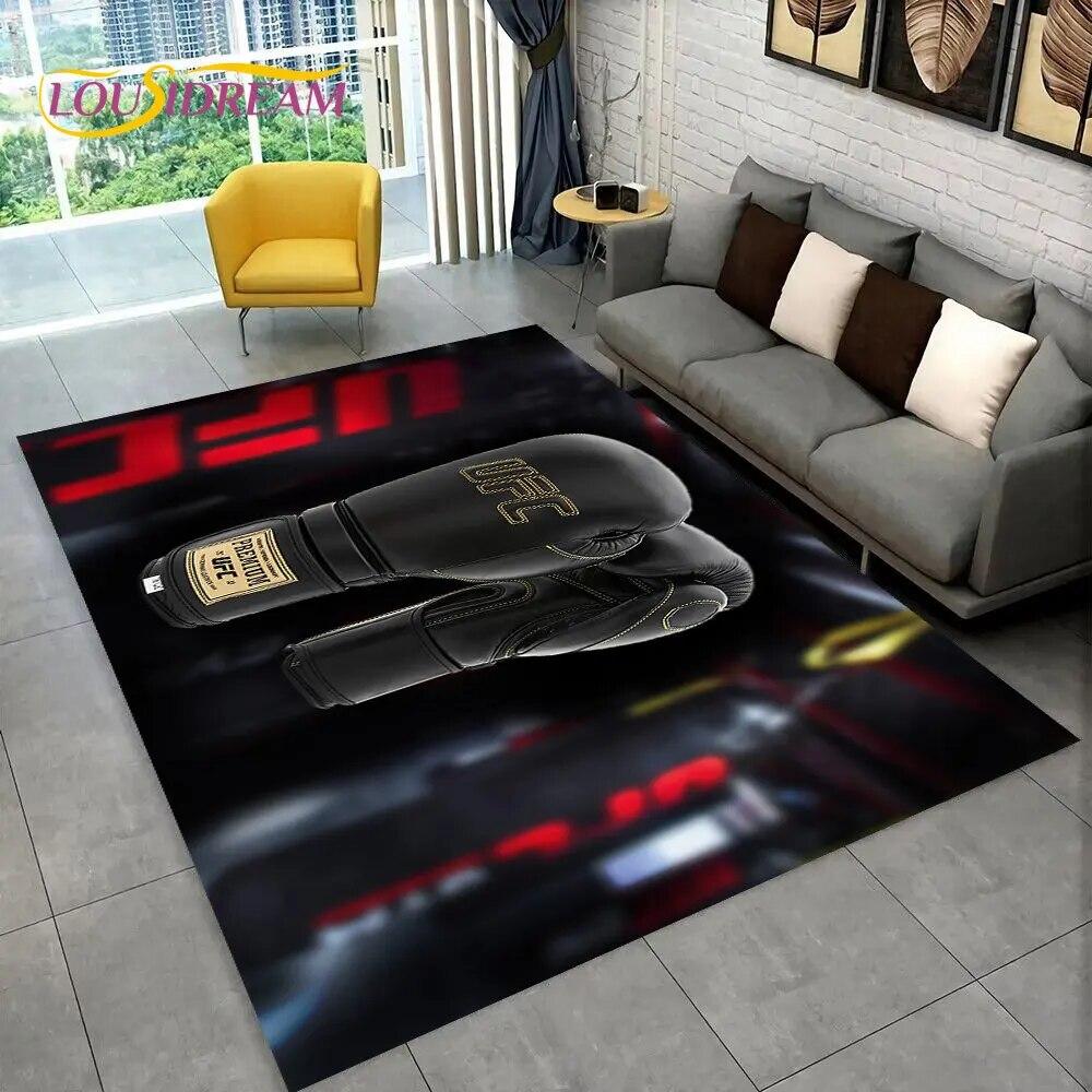 3D Boxing Gloves Boxer Fight  Area Rug Large,Carpet Rug for Living Room Bedroom Sofa Doormat Decoration,kids Non-slip Floor Mat