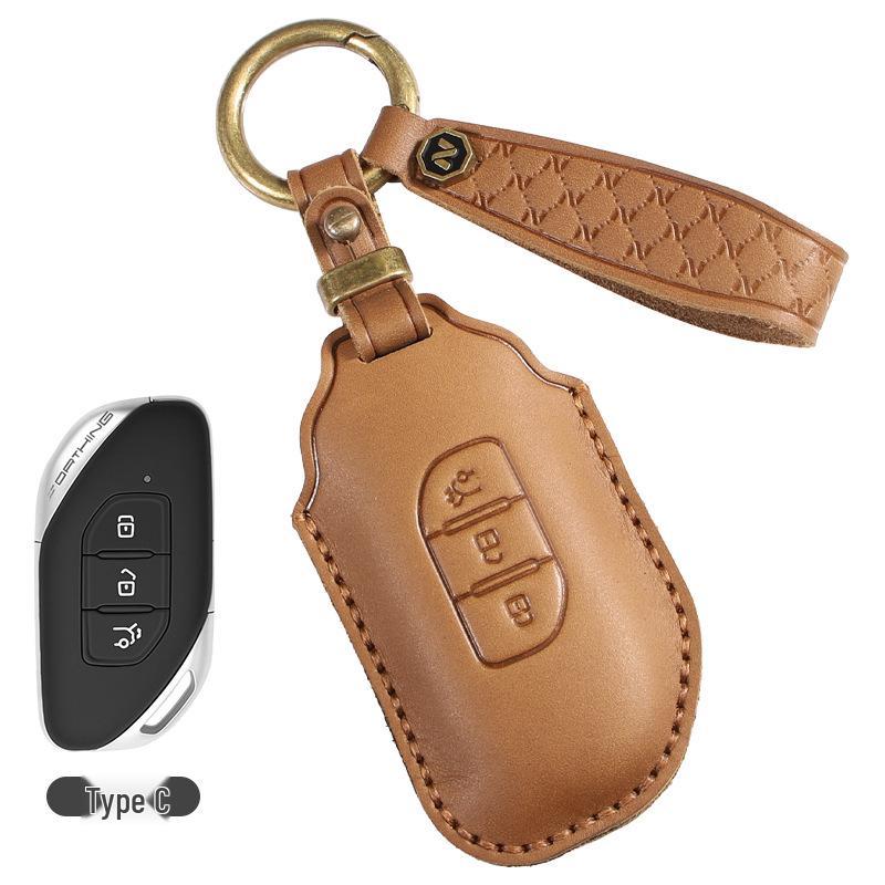 Dongfeng Fengguang 21-Model Key Case for 580Pro, S560, 500, E3, iX5 - New Energy Cowhide Buckle.