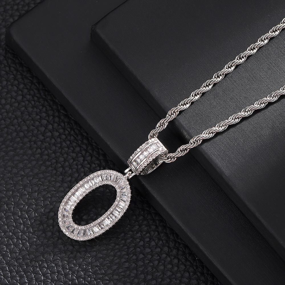 Hip Hop Letter Pendant Zircon Necklace Popular Instagram Personalized Accessory Niche Design Men's and Women's Pendant Necklace