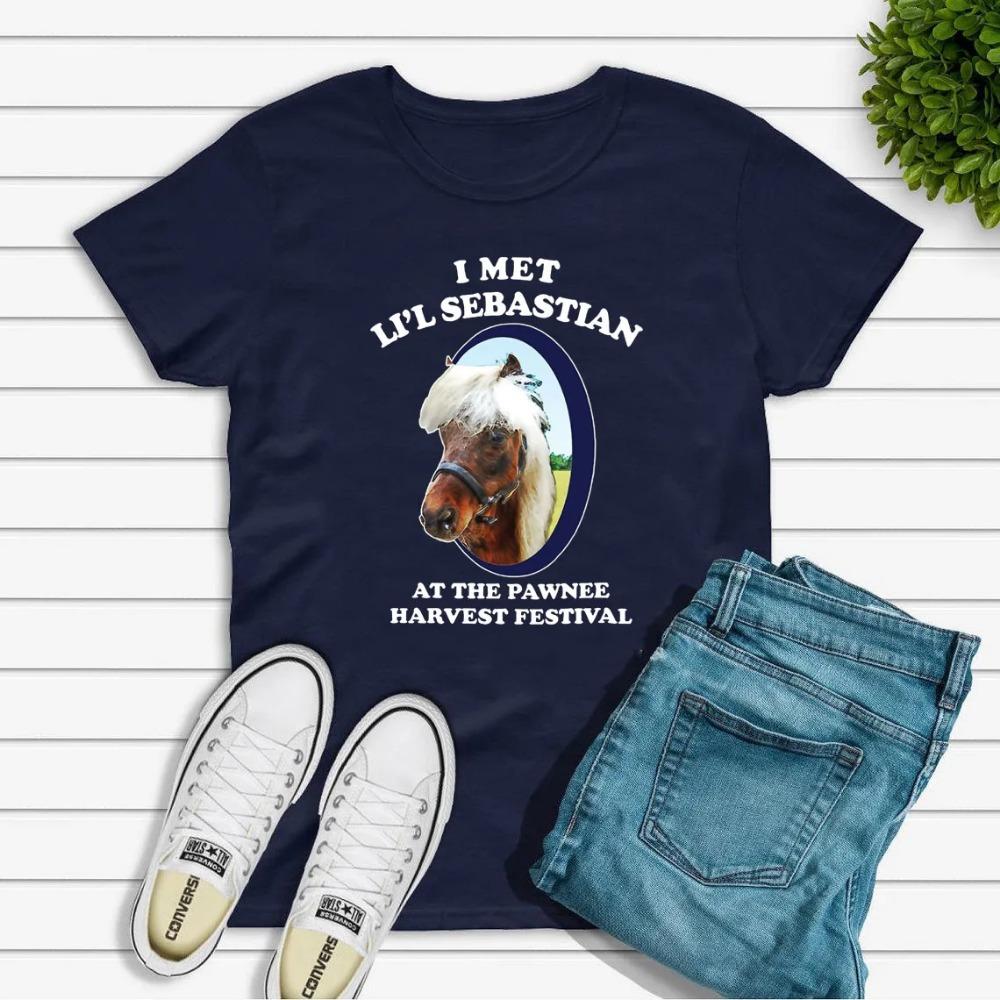 I Met Lil Sebastian T-Shirt Pawnee Harvest Festival Television Parks and Recreation Tshirt Unisex Funny Graphic Tees Casual Tops