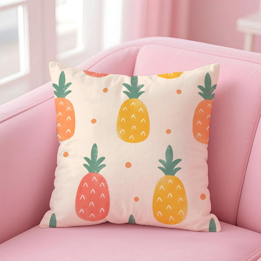 Hand-Drawn Pineapple Cushion Cover Linen Pillowcase Cover Soft Decor For Sofa Home Room