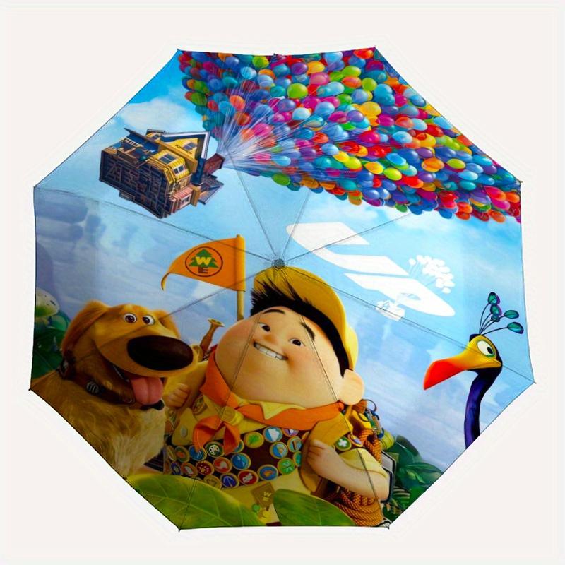 Up Balloon House Cartoon Umbrella, Portable 3-Fold Compact Umbrella, Suitable for Camping, Hiking and Travel, Ideal Easter Birthday Gift for