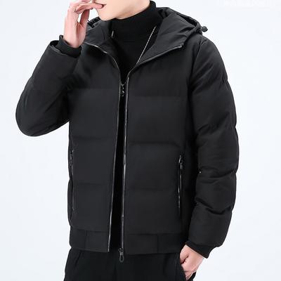 Winter New Trend Feather Rong Padded Jacket Men's Jacket Hooded Padded Jacket Thickened Large Size Men's Jacket