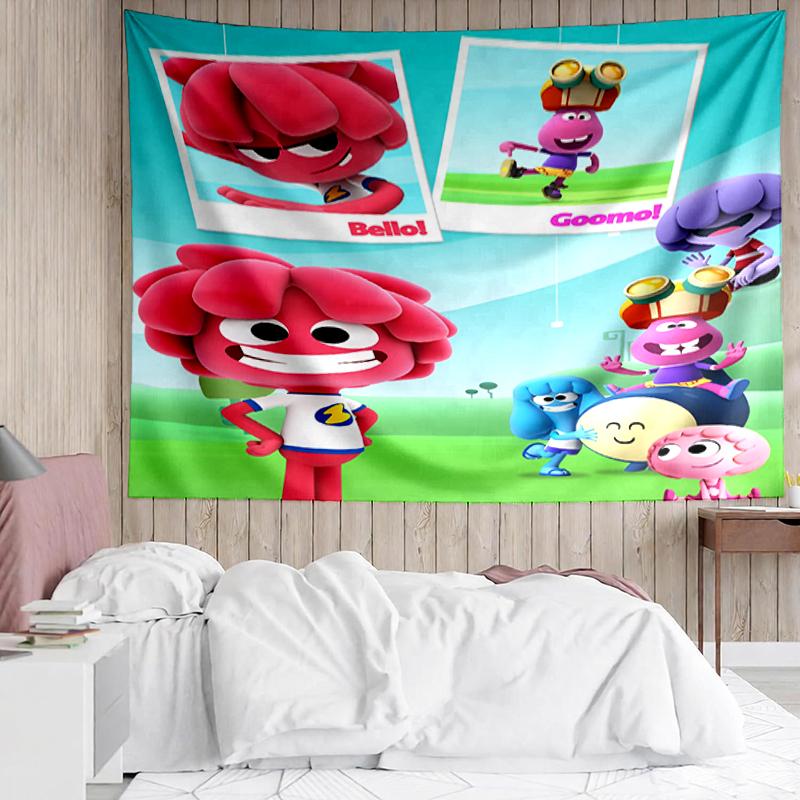 Jelly Jamm Print Tapestry, Backdrop, Easy Setup, Ideal for Bedroom, Office & Living Room, with Aesthetic Wall Hanging Decor.