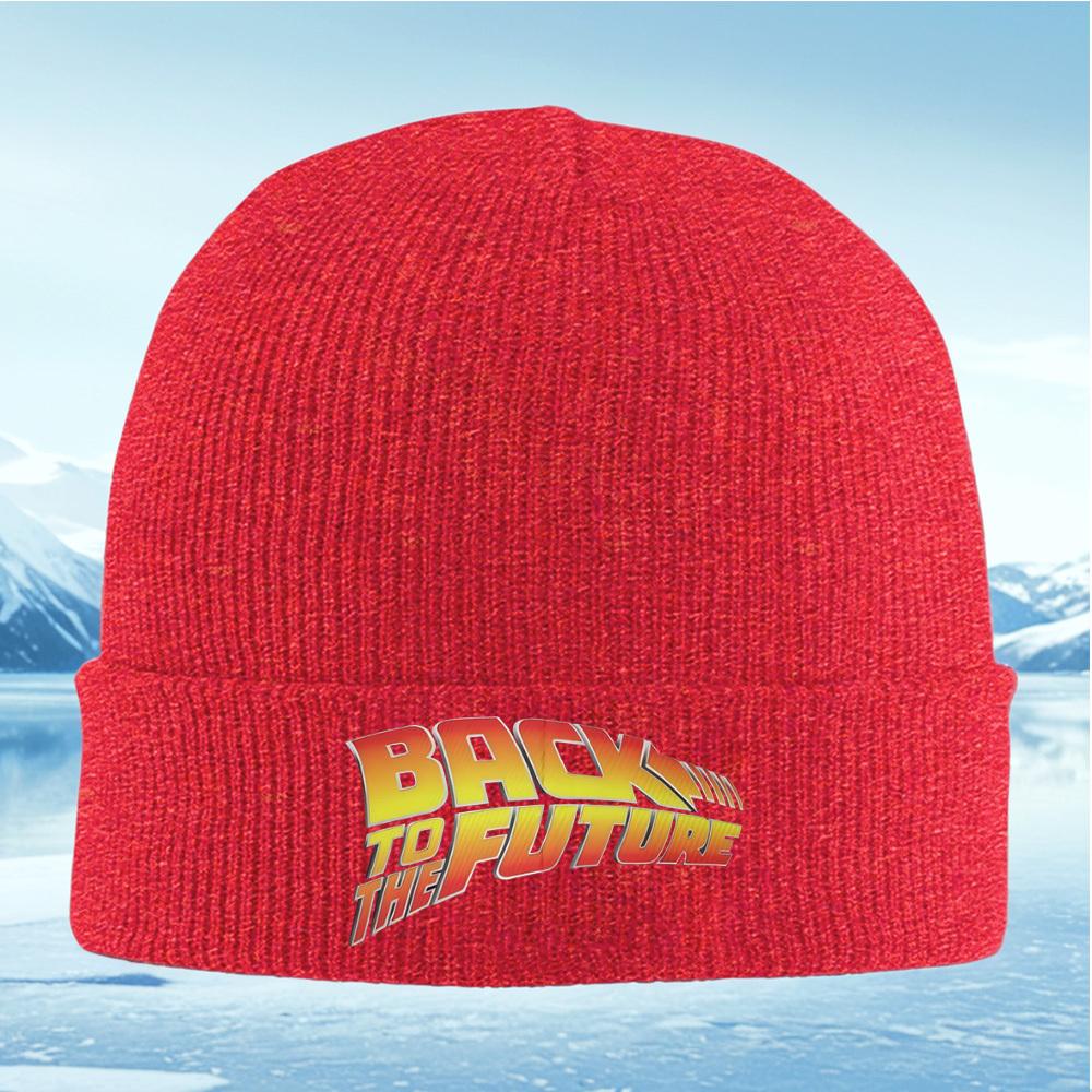 Movie Title Back To Future Logo Unisex Women Unisex Knitted Hat Beanie Pullover Cap Winter Thermal Warm Christmas Outdoor Cycling H