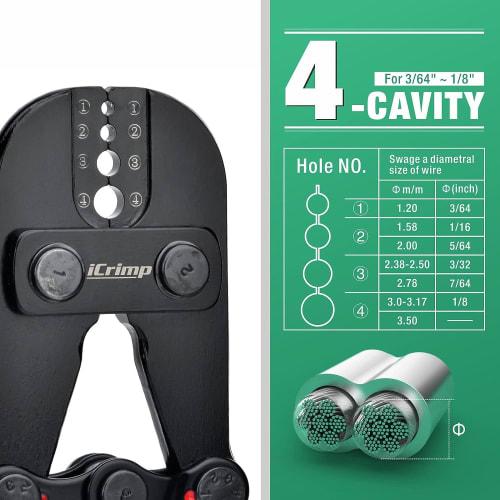 IWISS IWS-1608M Oval Sleeve Wire Rope Aluminum Sleeve Crimping Machine for 1.2mm-3.5mm Wire Rope