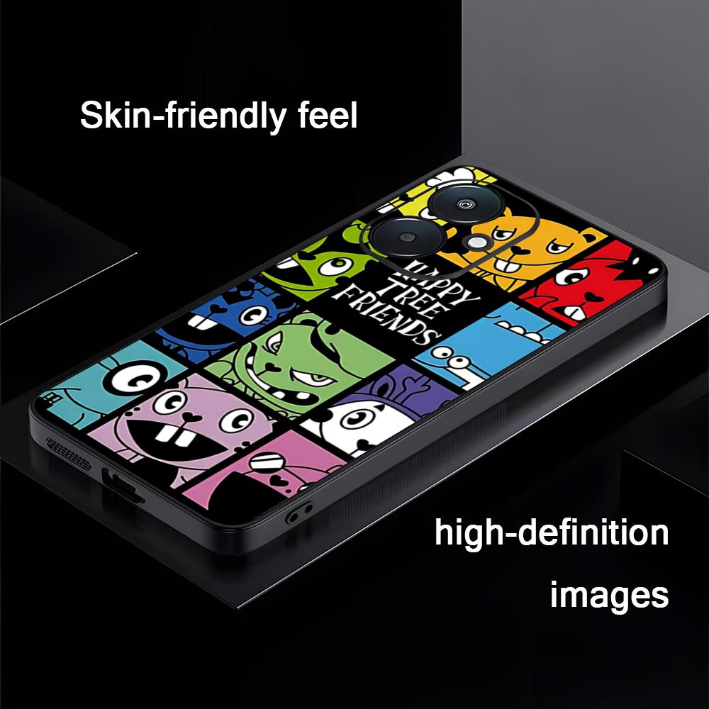 

Cartoon Happy tree Friends Hot Phone Case For Xiaomi Redmi 14C 13C 12C Note14 13 12 11 10 Pro Plus S Soft Black Phone Cover Redmi Note 14 4G (Global)