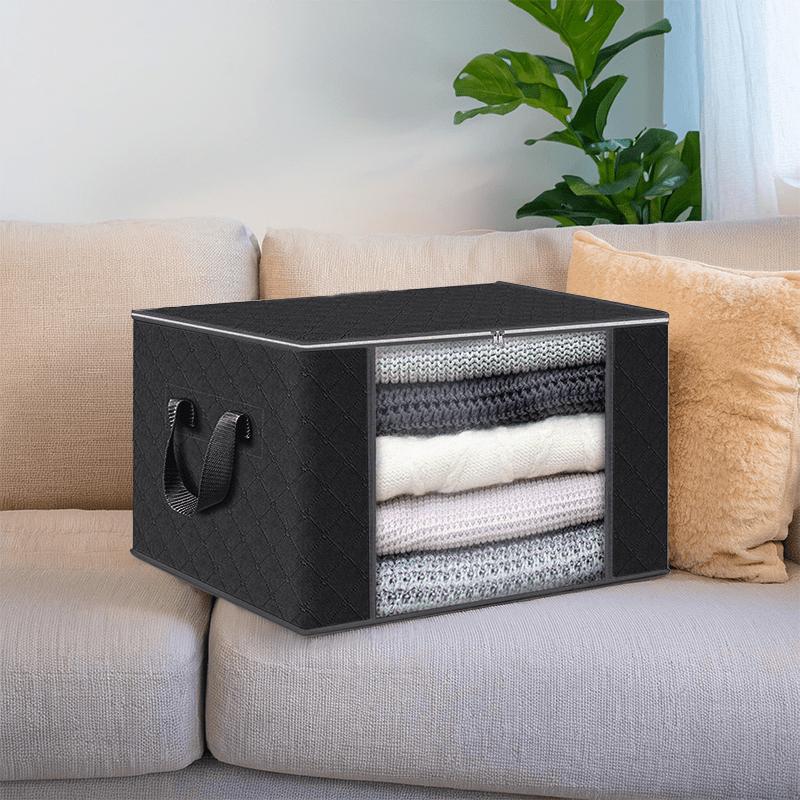 

Large Capacity Foldable Fabric Storage Box Set - Durable, Collapsible Organizer Bags for Clothes, Blankets & Linens storage шоколадный