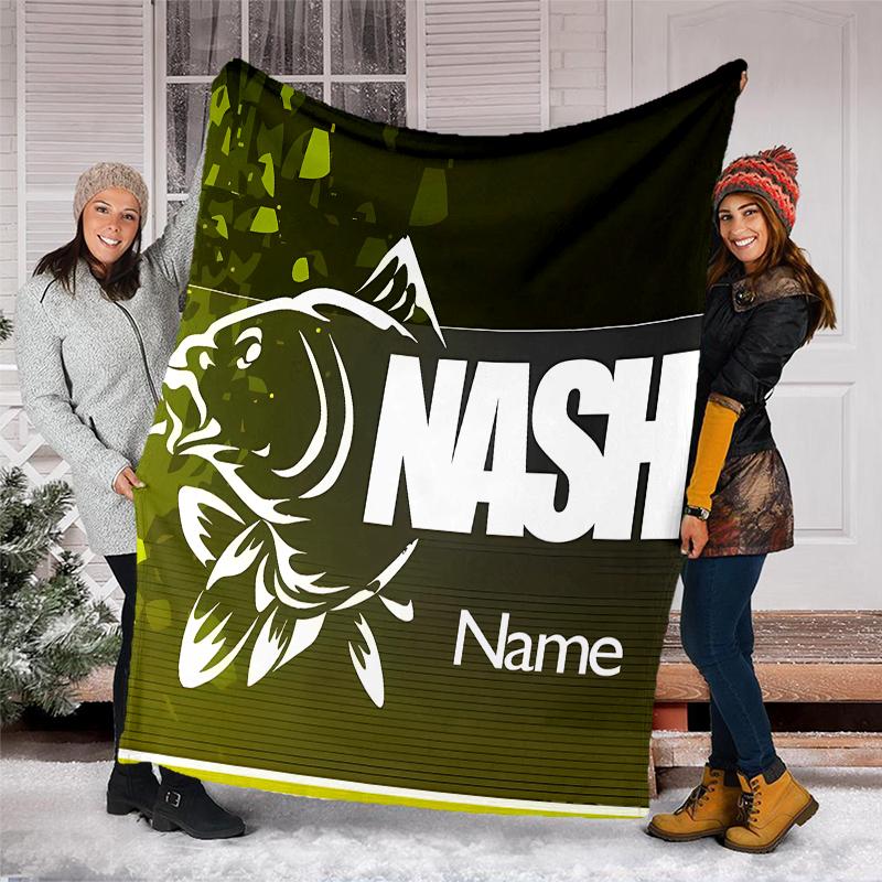 Personalized Custom Name Blanket - Nash Logo Print Design,Blanket for Sofa,Bed,Travel,Camping - Soft and Warm, Great Gift