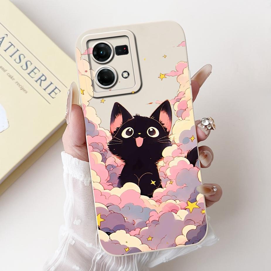 For Oppo F21 Pro 4G Case Reno7 4G CPH2363 Stylish Candy Painted Cover Soft TPU Phone Case For Oppo Reno8 Reno 7 F21Pro 4G Fundas
