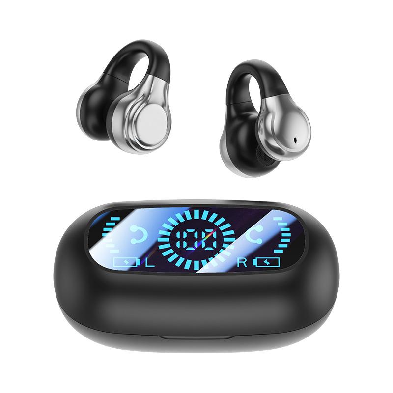 2024 Wireless Bluetooth Clip-On Headset with Noise Reduction, Non-In-Ear Design, Long Battery Life, High Quality for Gaming and Running.