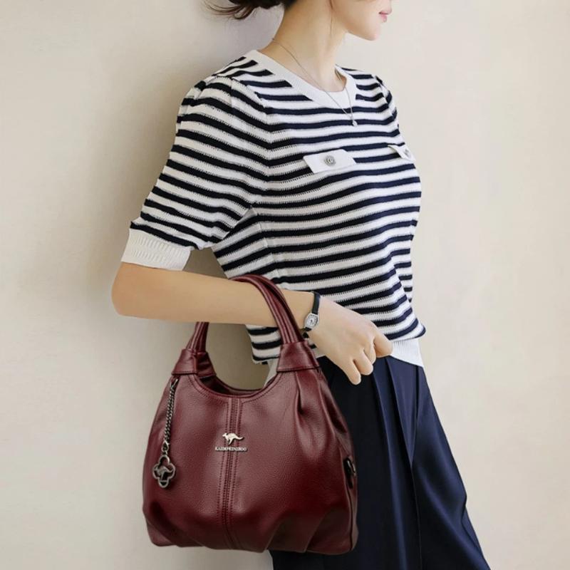 Designer Brand Top Quality Soft PU Faux Leather Casual Tote Bags for Women Handbag Luxury Female Shoulder Crossbody Bag