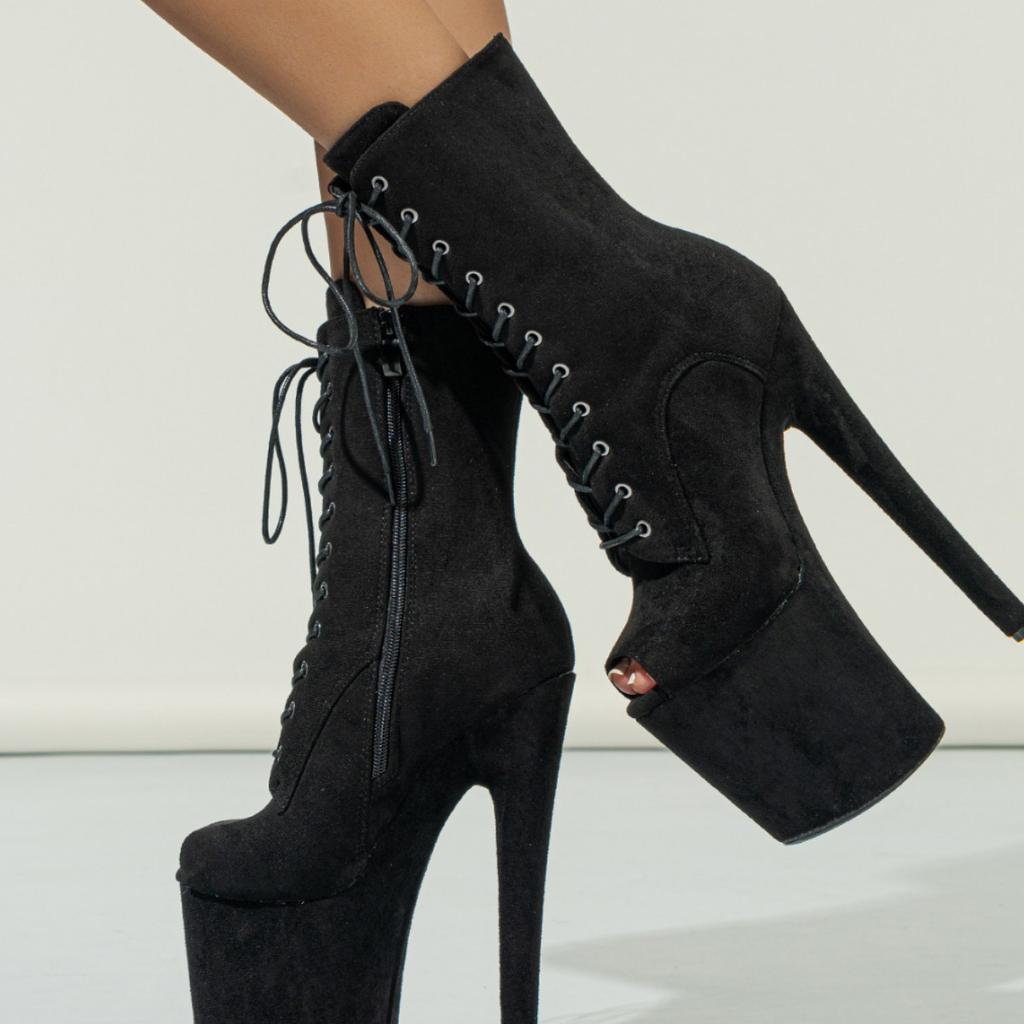 Women Shoes Pumps Party Club Platform High-heeled Shoes Model Boots Suede Shoes Pole Dance Shoes Peep Toe Shoes