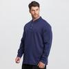DIBINZE Herren Herbst Übergröße Langarm Poloshirt