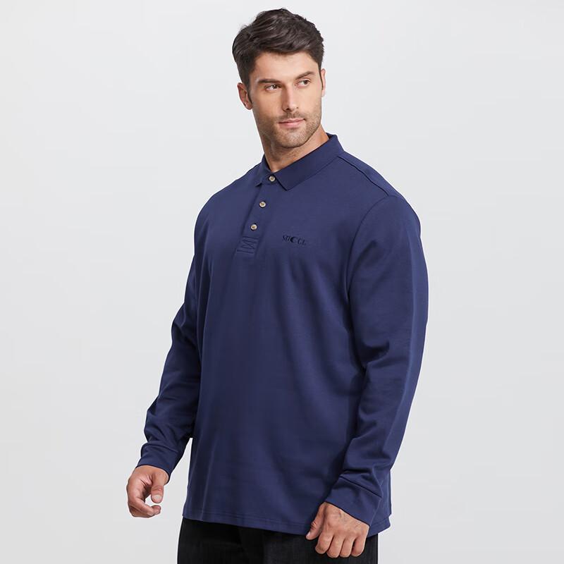 DIBINZE Herren Herbst Übergröße Langarm Poloshirt
