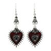 Heart Shaped Pendant Earrings with Eye Design and Rhinestone Accents Angel Wing Detail Dangle Hook Earrings for Women and Girls