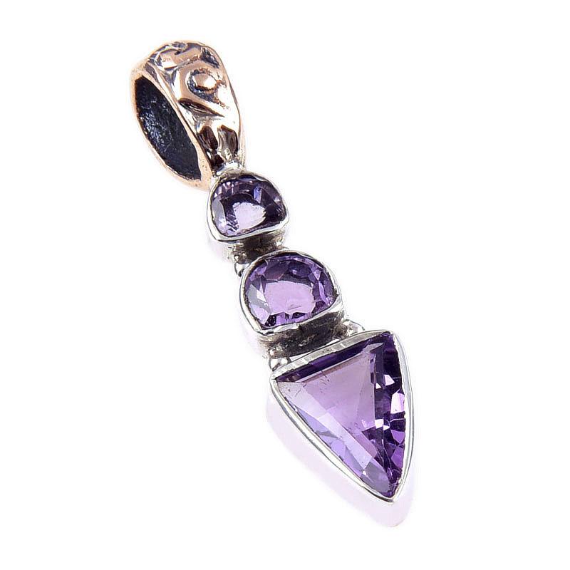 Natural Pink Amethyst 925 Solid Sterling Silver Gift Jewelry Pendant 1.25'' n1H19