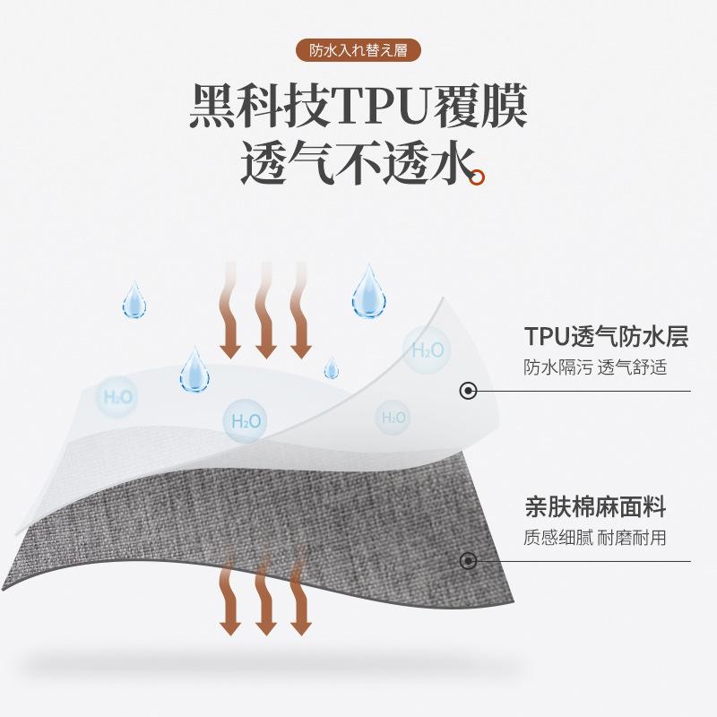 Imitation Cotton And Linen Tablecloth Waterproof And Oil-Proof Leave-In Light Luxury High-End Coffee Table Tablecloth Rectangular Solid Color