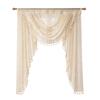 1 PC Nuan Series Lace Tassel Swag Valance,Boho Farmhouse Sheer Curtain Head for Kitchen Bedroom Living Room Window Decoration
