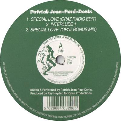 12inch Record PATRICK JEAN-PAUL-DENIS - Special Love OPH006 Opaz Records 1997 UK Rap & Hip-Hop/R&B Used